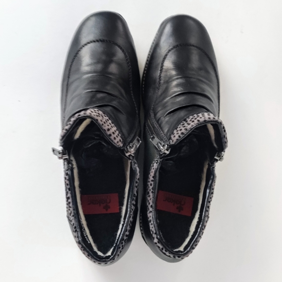 RIEKER Water Resistant Leather Lambswool Lining Ankle Boots Shoes EU42/US 10 - Picture 14 of 14